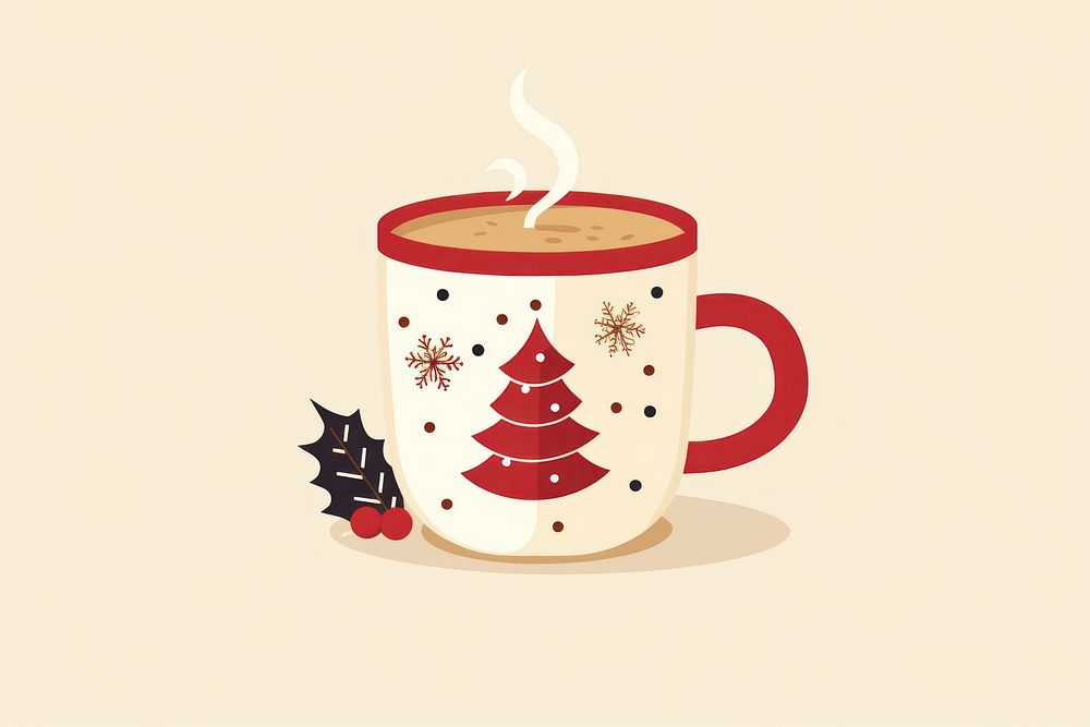 Christmas mug drink beverage coffee. AI generated Image by rawpixel.