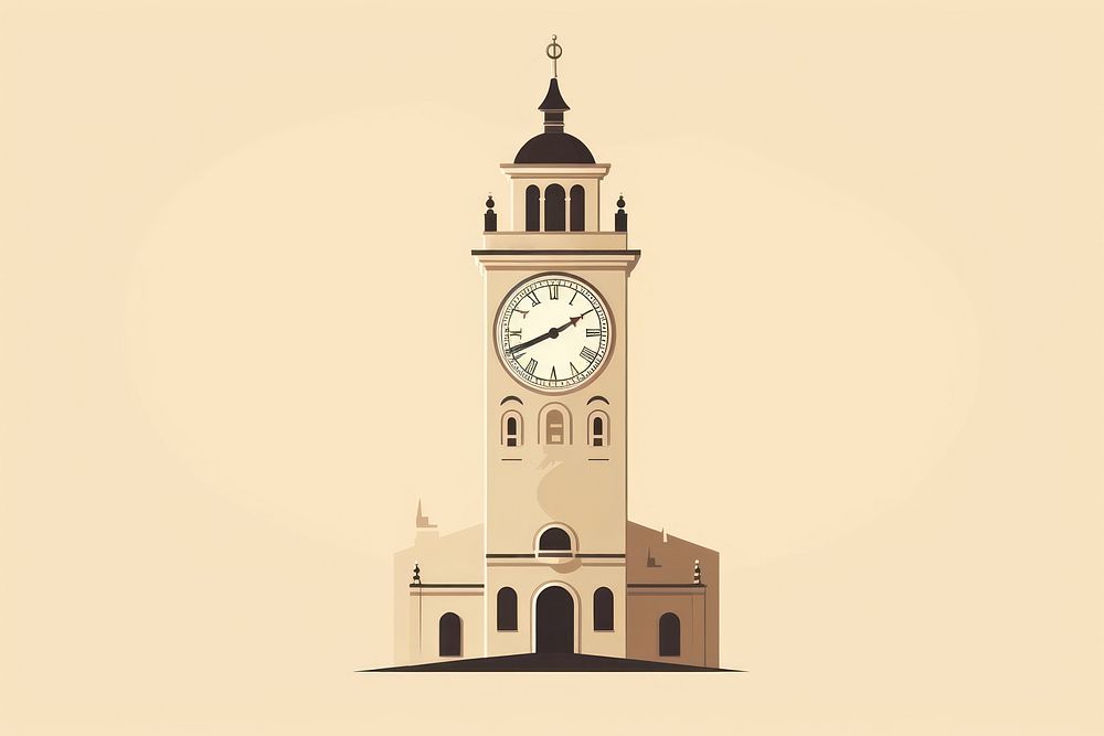 Clock tower architecture building steeple. AI generated Image by rawpixel.