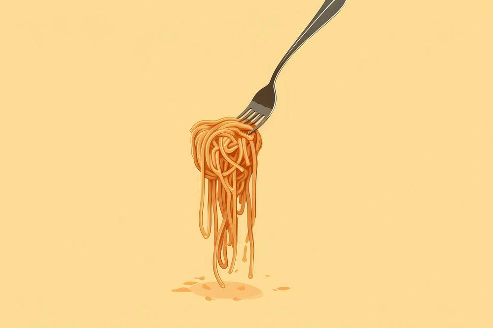 Spaghetti fork food pasta. AI generated Image by rawpixel.