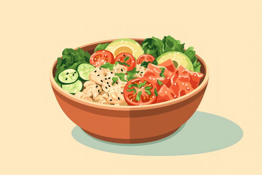 Pokebowl takeaway food meal vegetable. AI generated Image by rawpixel.