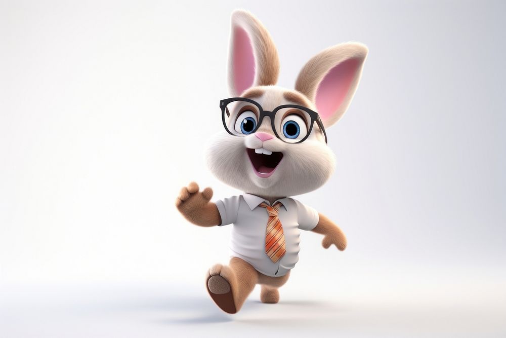 A cute bunny cartoon figurine white. AI generated Image by rawpixel.