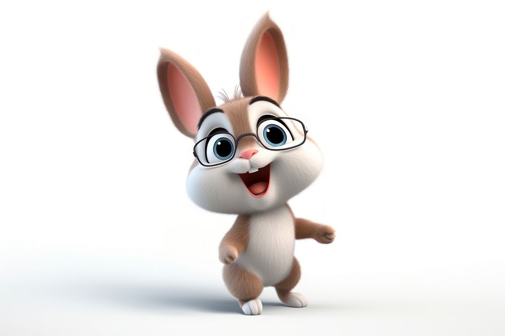 A cute bunny cartoon figurine ear. AI generated Image by rawpixel.
