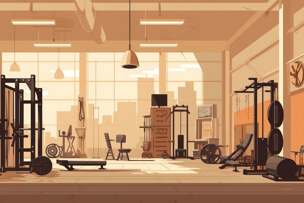 Modern crossfit gym sports bodybuilding architecture. AI generated Image by rawpixel.