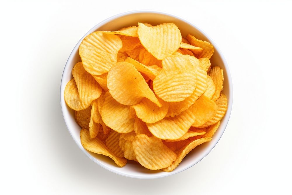 Crisps bowl snack food. AI generated Image by rawpixel.