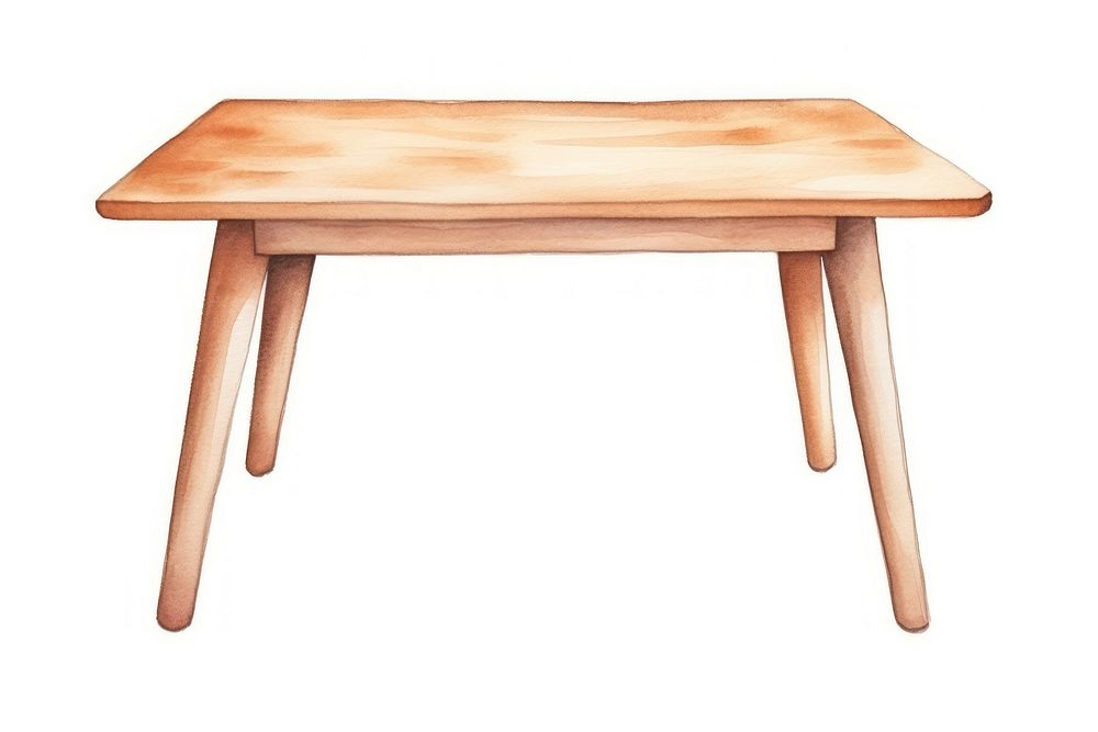 Wood table furniture desk white background. AI generated Image by rawpixel.