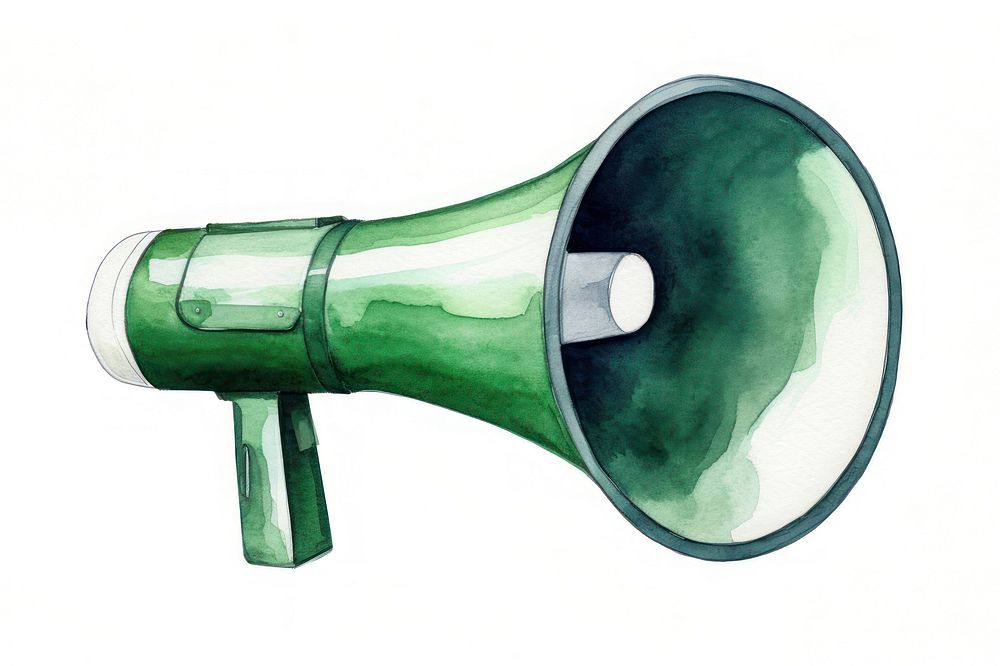 Megaphone green white background electronics. AI generated Image by rawpixel.