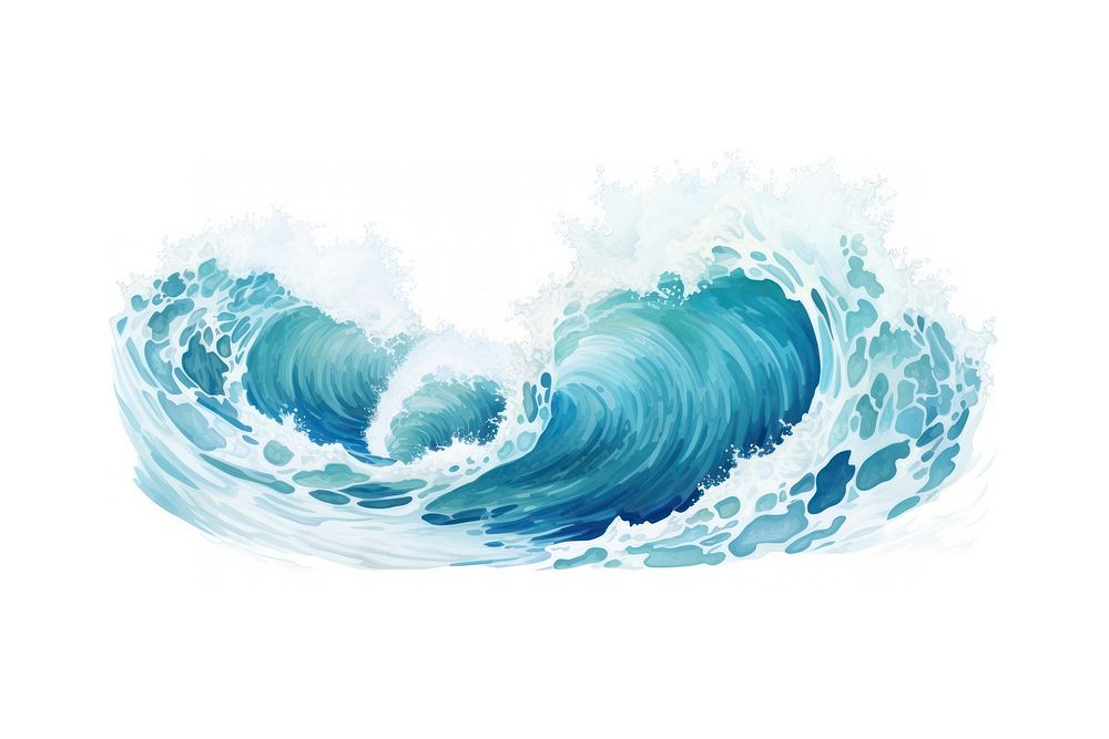 Wave sea nature ocean white background. AI generated Image by rawpixel.