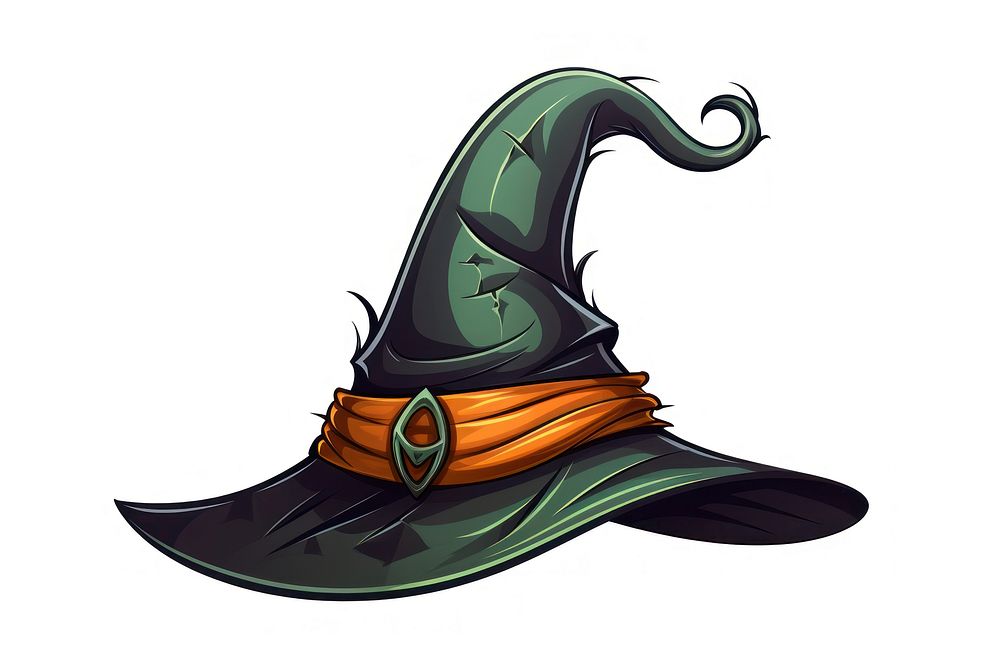 Witch hat cartoon drawing illustrated. AI generated Image by rawpixel.