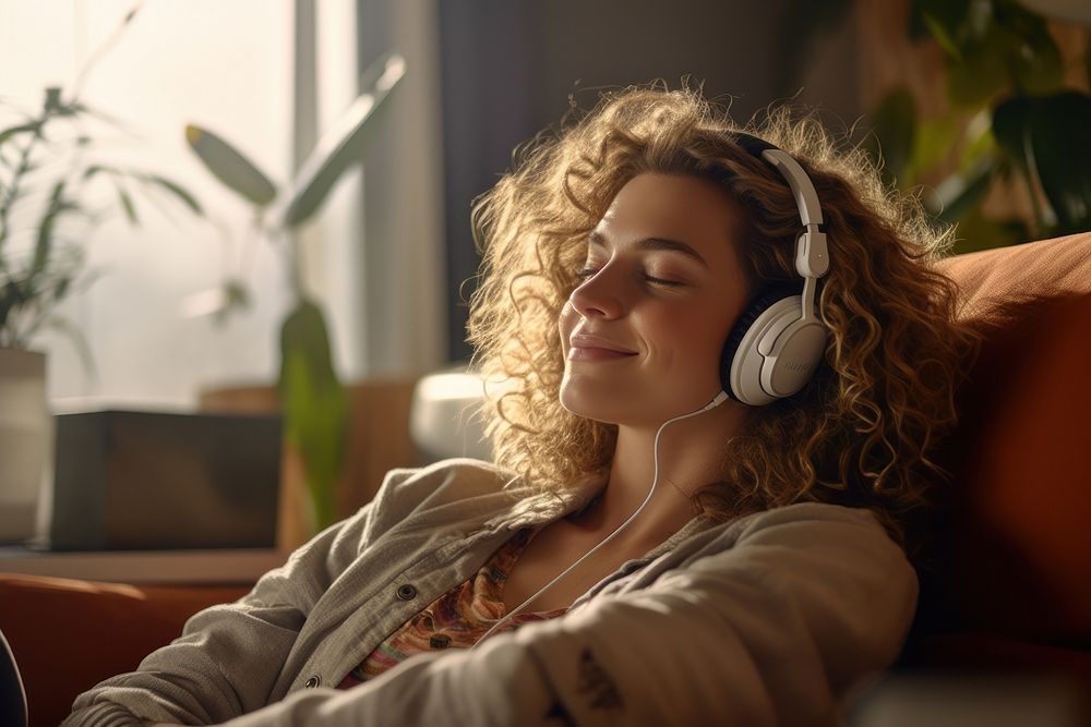 Headphones listening adult music. AI | Free Photo - rawpixel