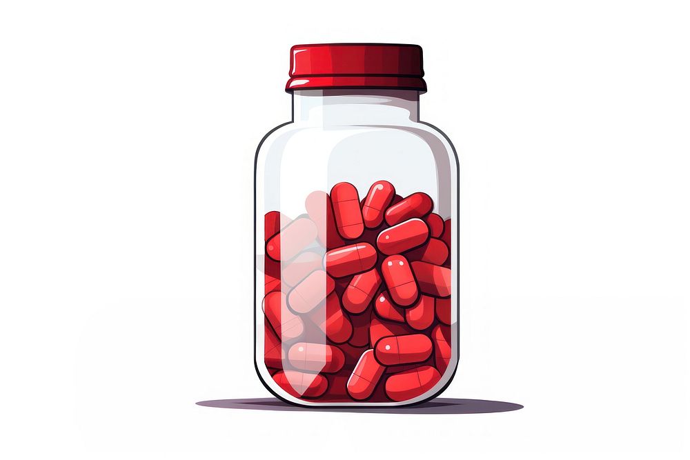 Pill capsule bottle white background. AI generated Image by rawpixel.