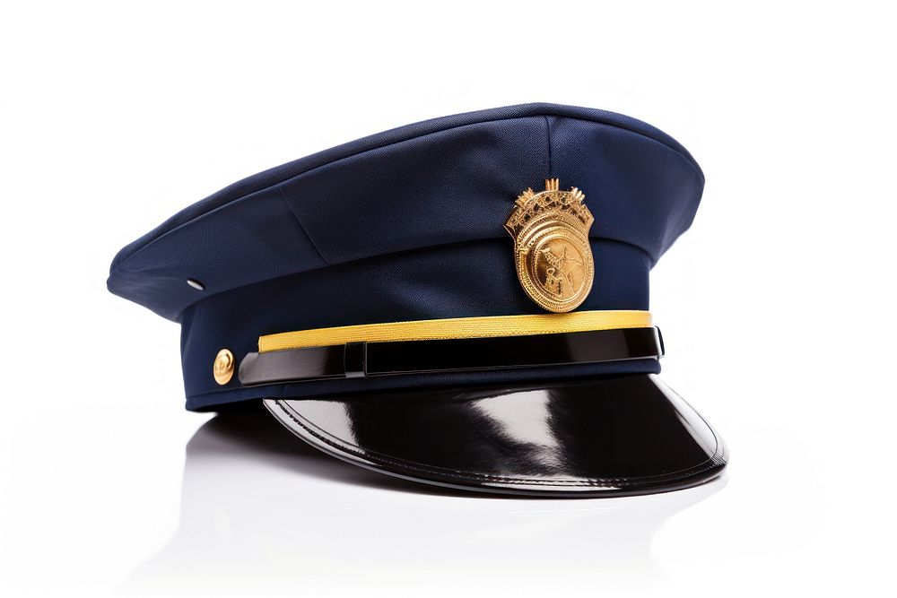 Cop cap white background protection. AI generated Image by rawpixel.