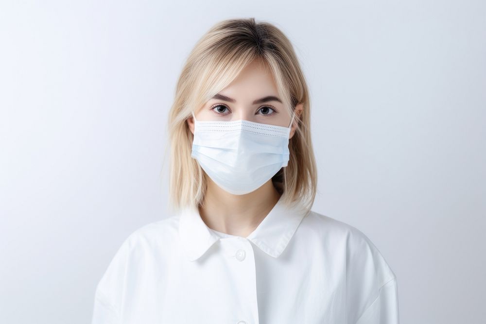 Medical mask portrait adult white. AI generated Image by rawpixel.