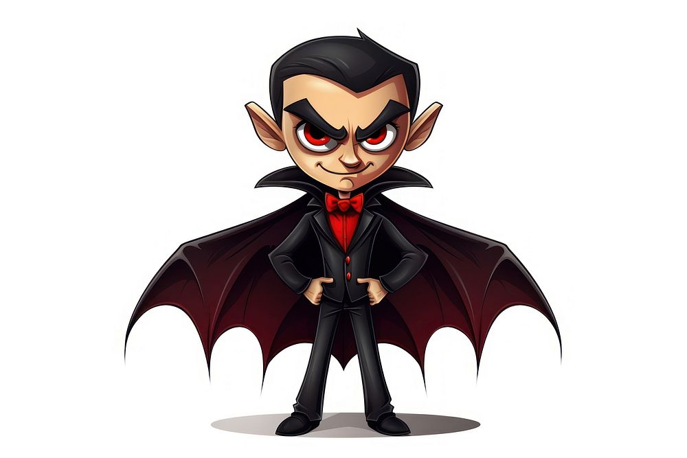 Vampire cartoon white background representation. AI generated Image by rawpixel.