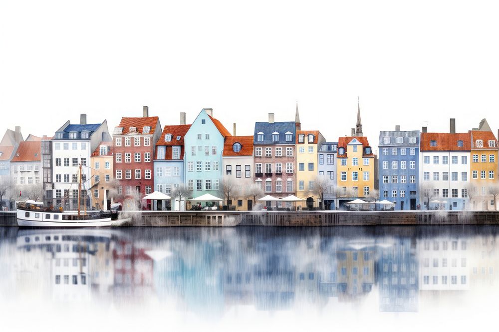Copenhagen architecture waterfront cityscape. AI generated Image by rawpixel.