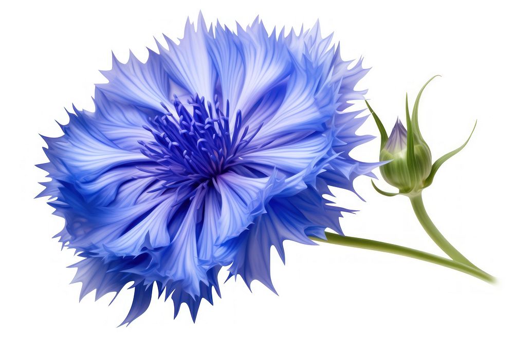 Cornflower plant white background inflorescence. AI generated Image by rawpixel.