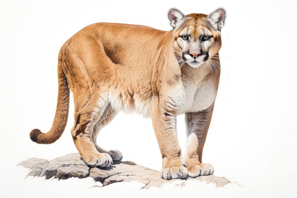 Cougar wildlife drawing animal AI Free Photo Illustration rawpixel
