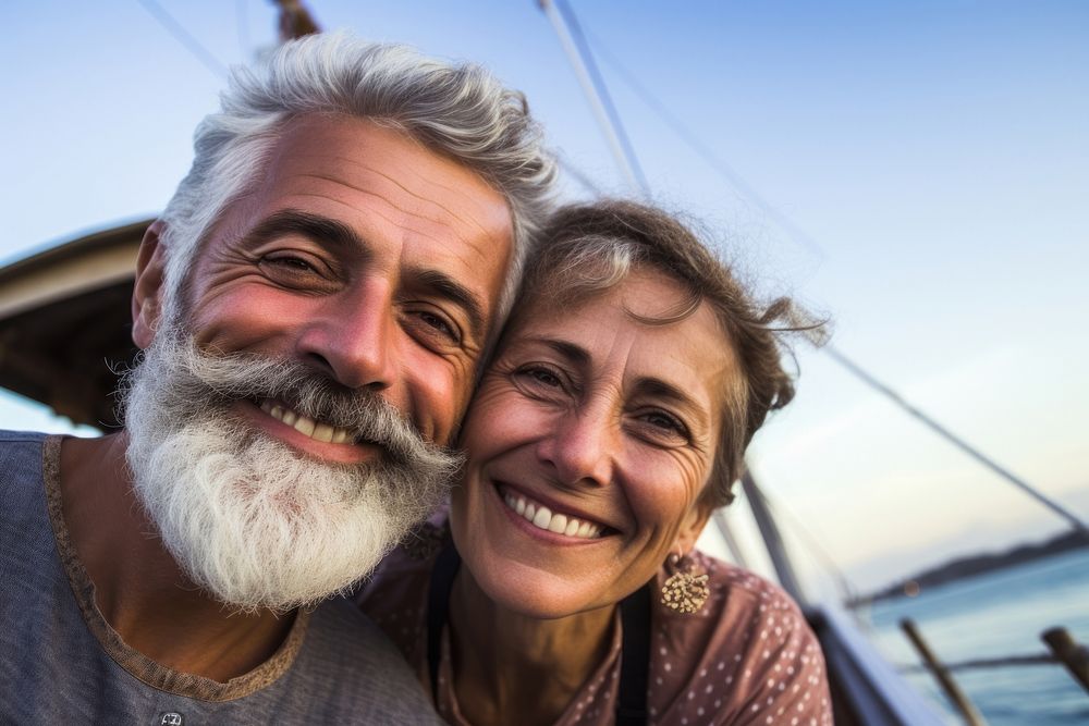 Couple senior taking selfie adult photo togetherness. 