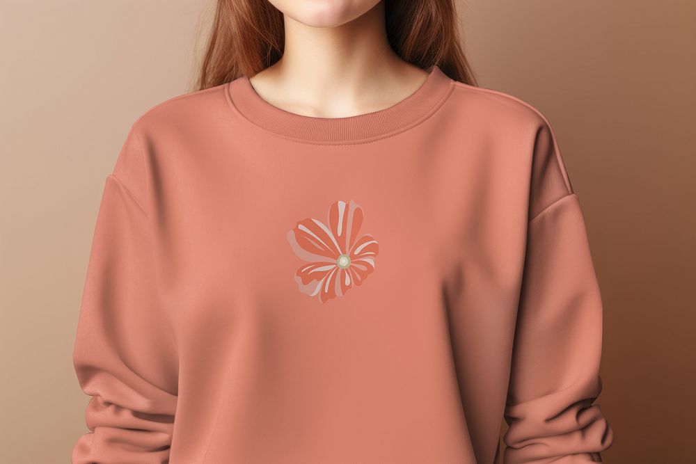 Pink flower sweater, winter apparel