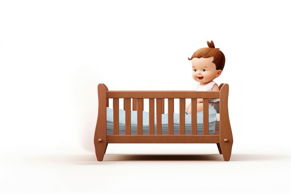 Crib furniture baby bed. AI generated Image by rawpixel.