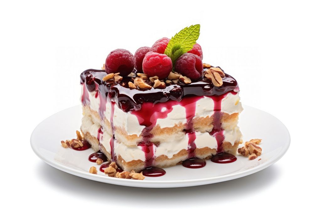 Dessert raspberry cream fruit. AI generated Image by rawpixel.