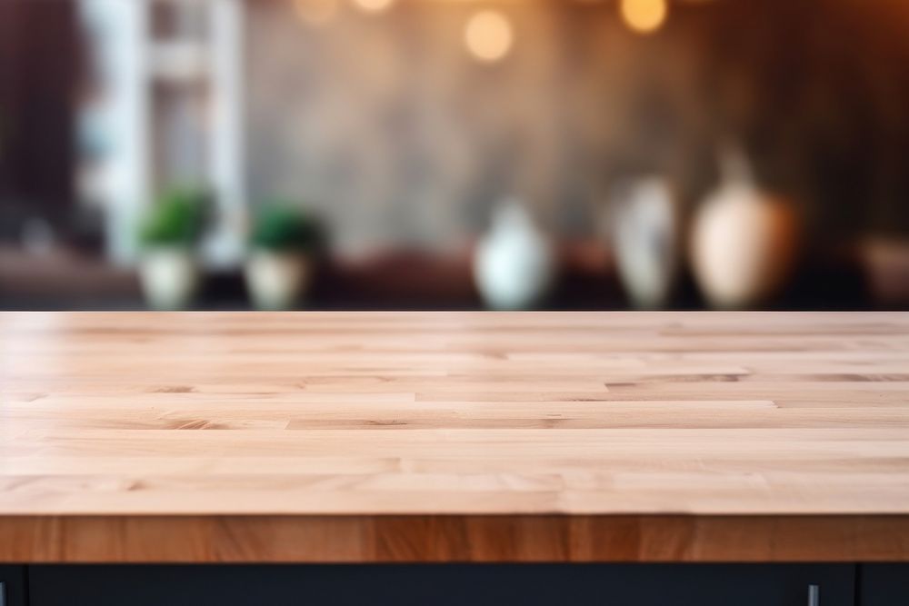 Wooden table backgrounds furniture hardwood. AI generated Image by rawpixel.