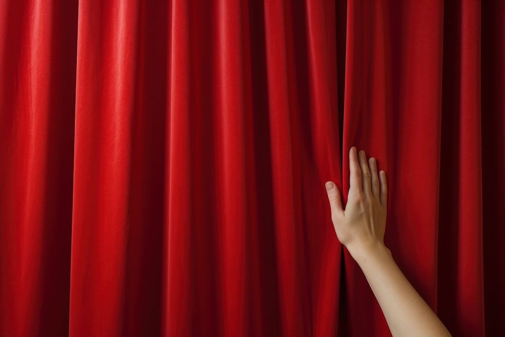 Curtain hand backgrounds performance. AI generated Image by rawpixel.