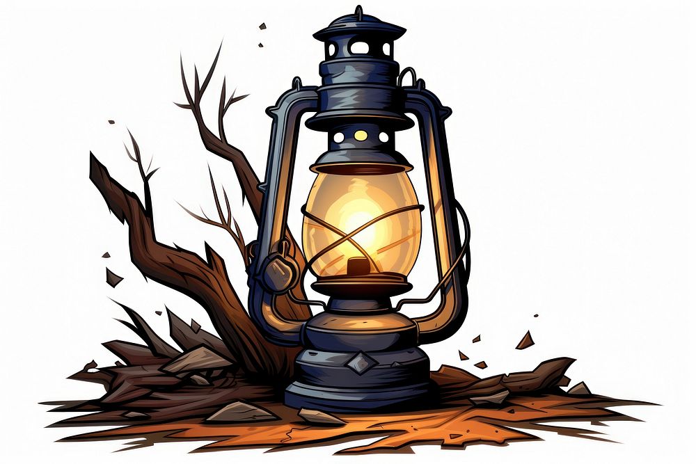 Lantern cartoon lamp illuminated. AI generated Image by rawpixel.