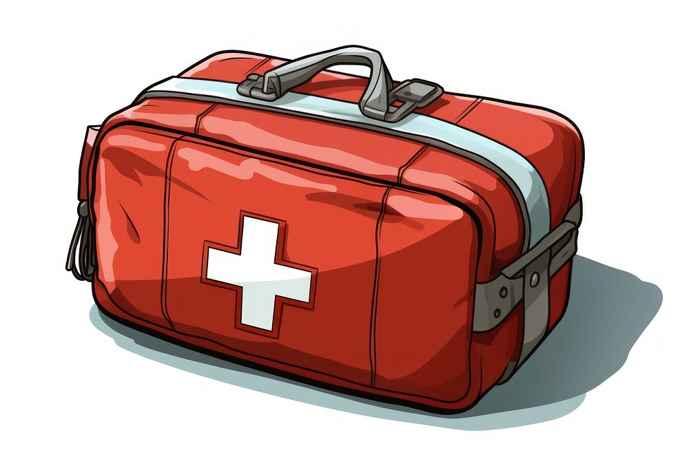 Med kit luggage cartoon stethoscope. AI generated Image by rawpixel.