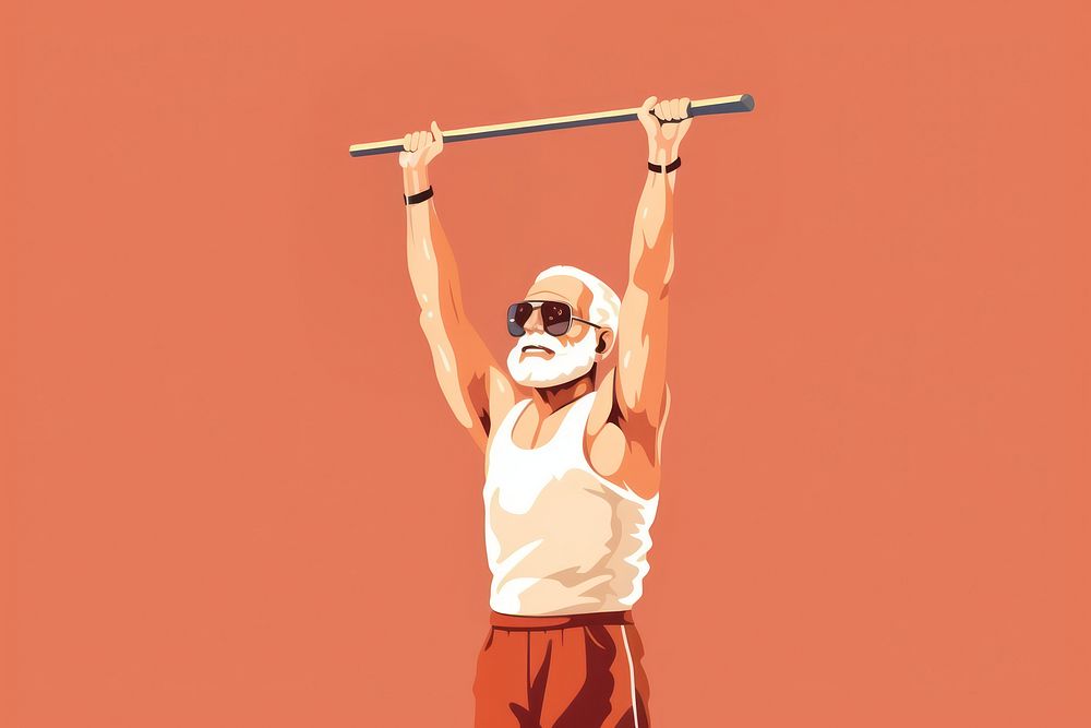 Glasses sports weightlifting bodybuilding. AI generated Image by rawpixel.