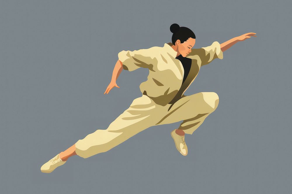 Jumping asian human dancing sports adult. AI generated Image by rawpixel.