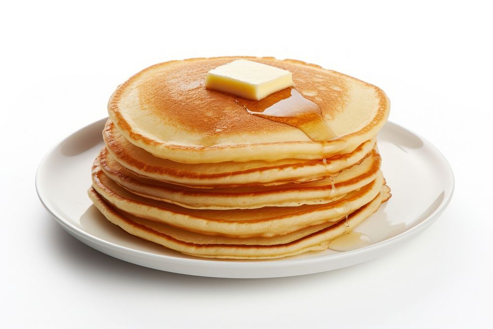 Pancake plate food white background. 