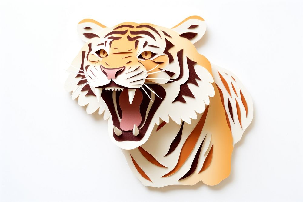 Simple tiger roar animal mammal craft. AI generated Image by rawpixel.