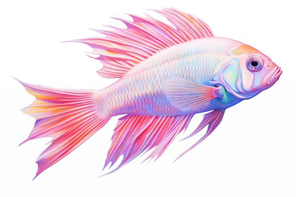 Tropical fish goldfish animal white background. AI generated Image by rawpixel.