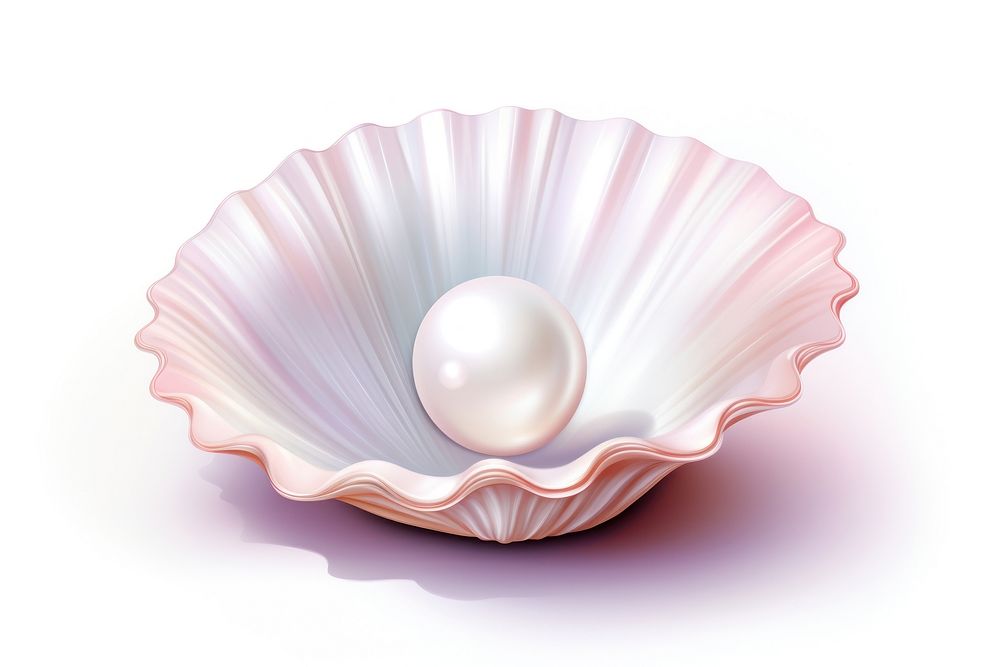 Pearl shell seashell white background invertebrate. AI generated Image by rawpixel.
