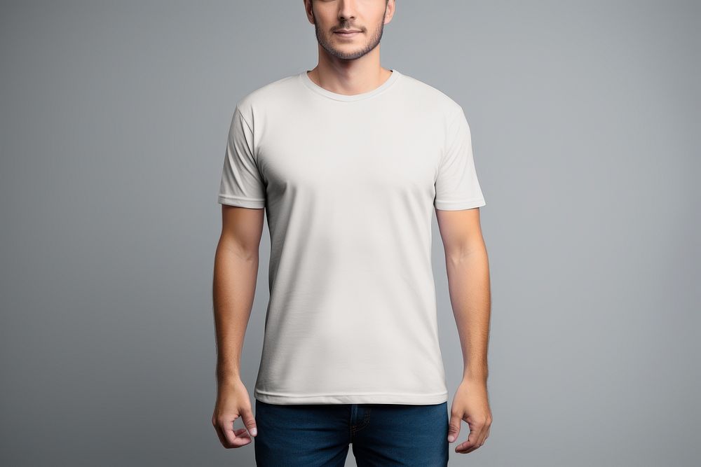Men's basic white t-shirt, design resource