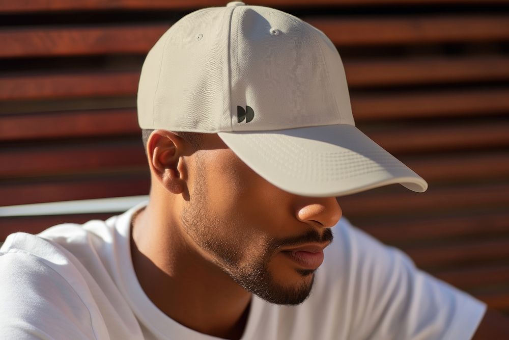 Men's beige fashion cap, hat accessory