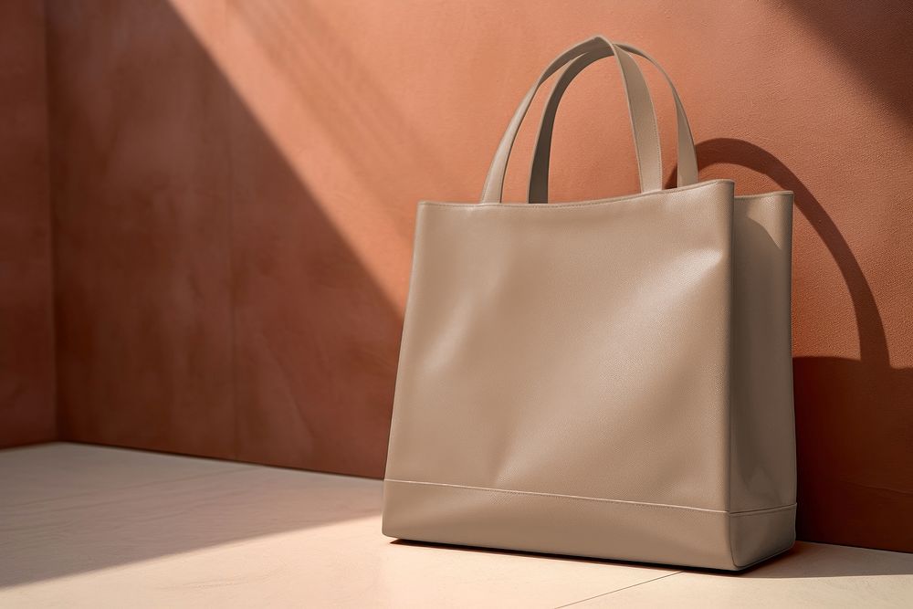 Brown leather handbag, design resource