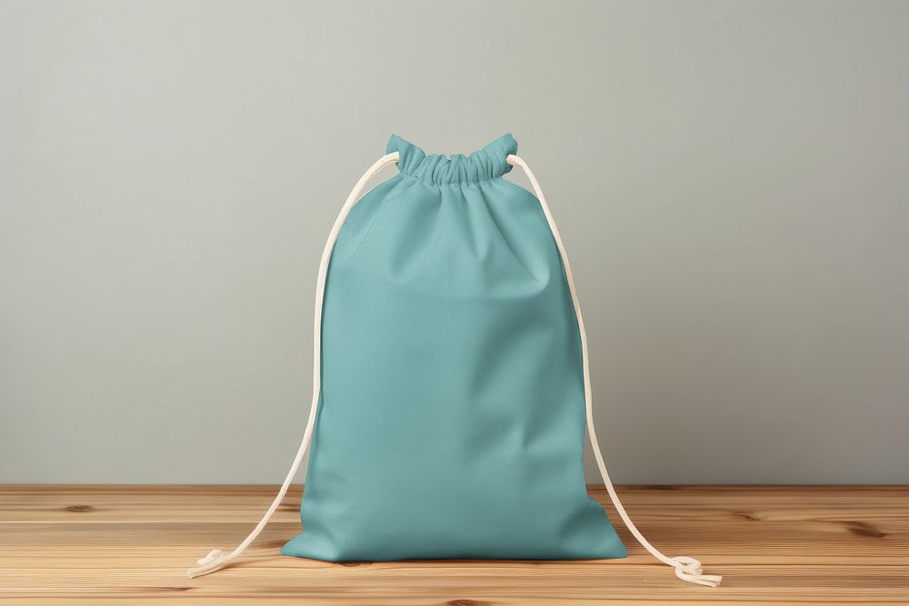 Blue pull string bag, design resource