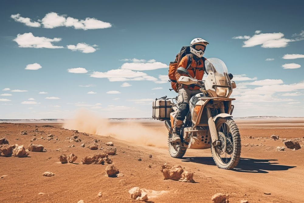 Adventurer motorcycle vacation vehicle. AI generated Image by rawpixel.
