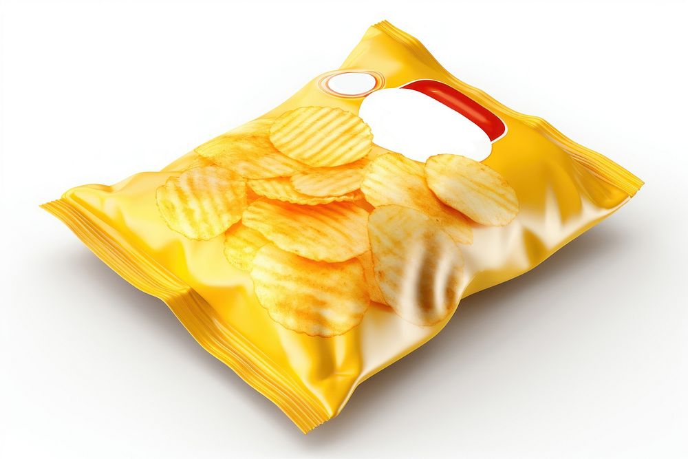Potato chips snack food white background. AI generated Image by rawpixel.