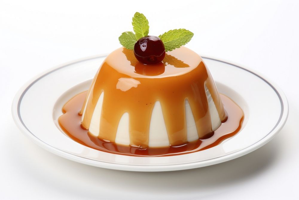 Pudding dessert plate food. AI generated Image by rawpixel.