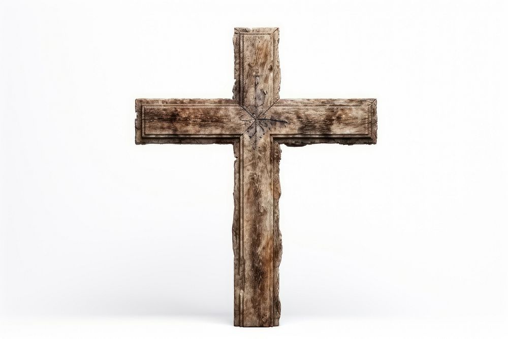 Wooden cemetery cross crucifix symbol old. AI generated Image by rawpixel.