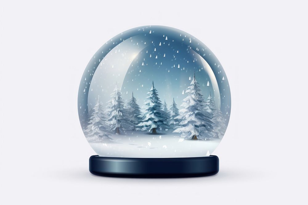 Snow Globe Realistic snow transparent sphere. AI generated Image by rawpixel.