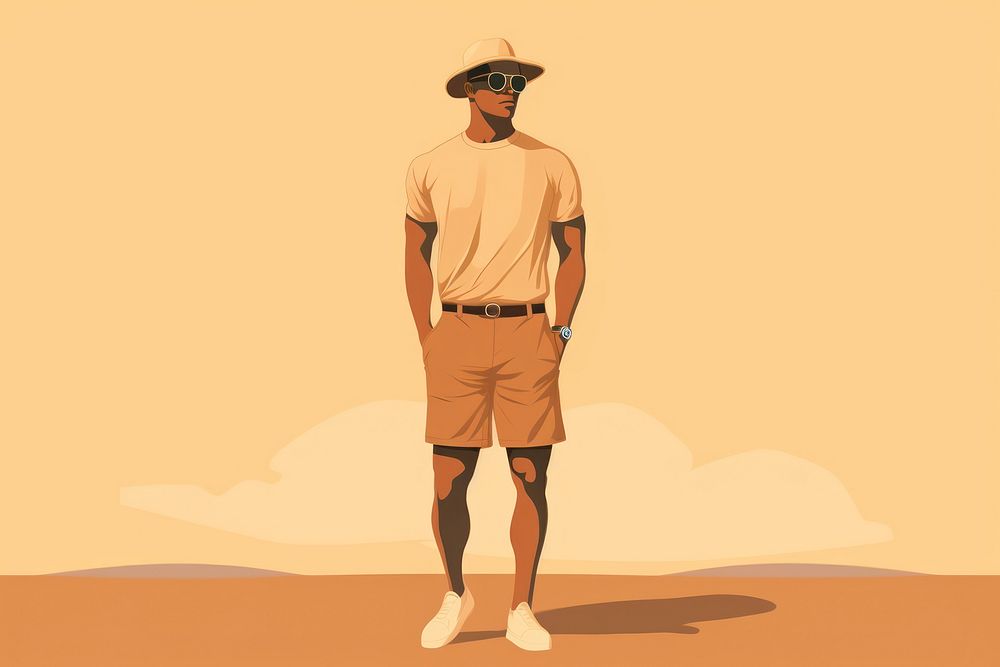 Man standing shorts adult. AI generated Image by rawpixel.