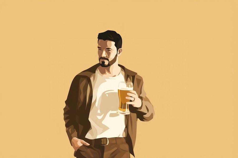 Beer drinking adult man. AI generated Image by rawpixel.