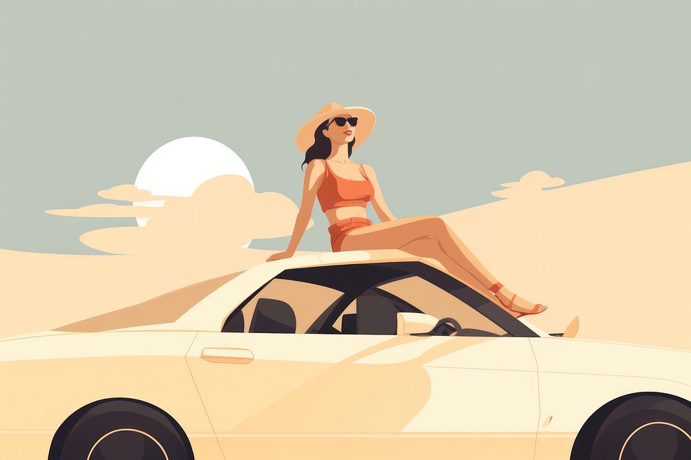 Vehicle adult women car. AI generated Image by rawpixel.