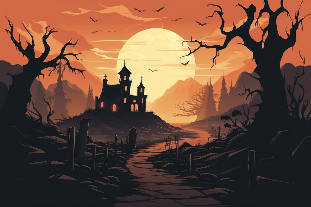 Halloween landscape outdoors nature. 