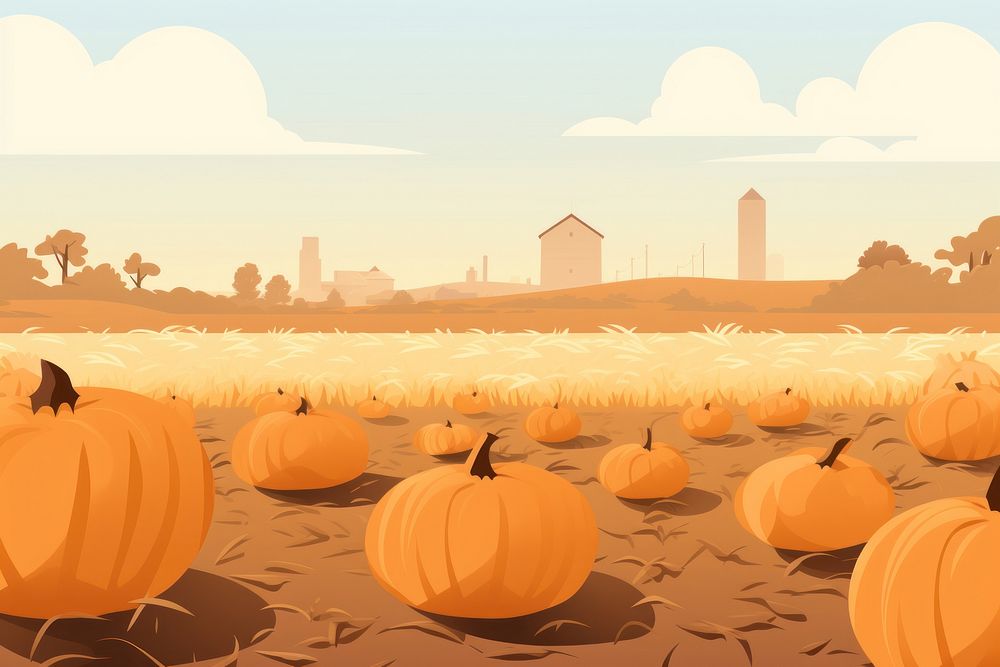 Pumpkin farm outdoors nature plant. | Free Photo Illustration - rawpixel