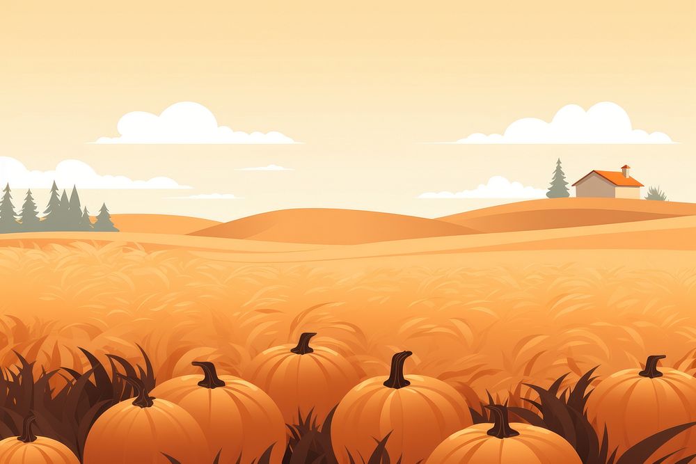 Pumpkin farm agriculture landscape vegetable. AI generated Image by rawpixel.