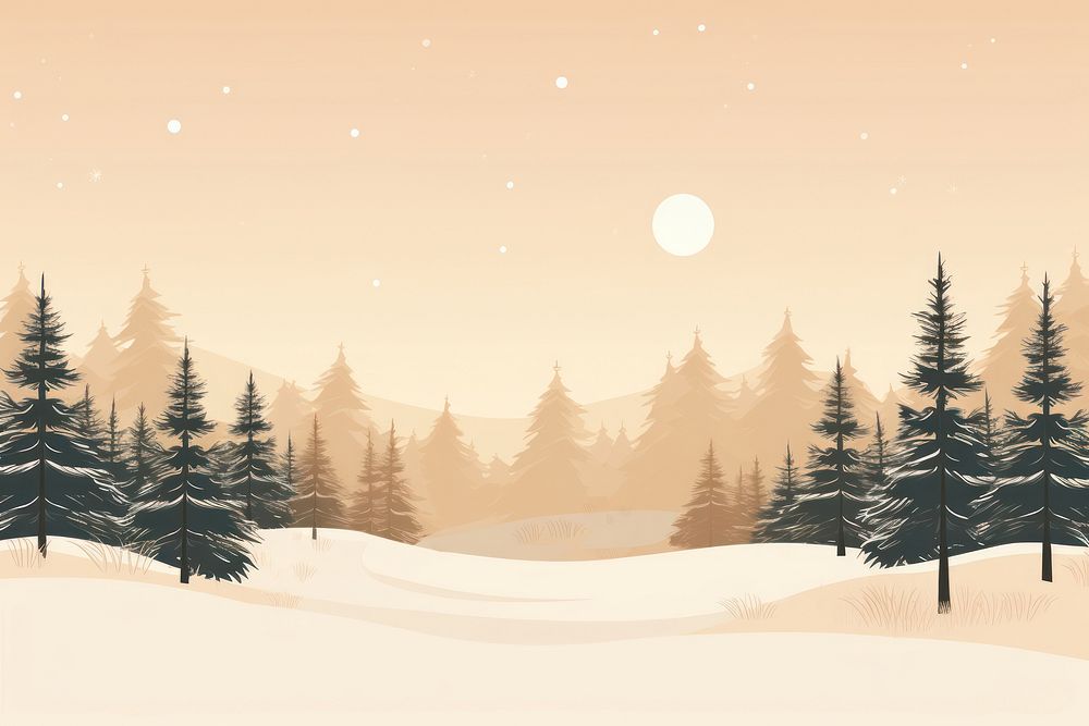 Snowy christmas trees landscape outdoors nature. AI generated Image by rawpixel.